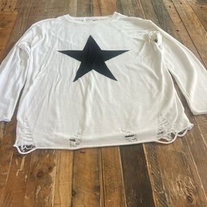 White Star Graphic Lightweight Sweater